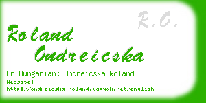 roland ondreicska business card